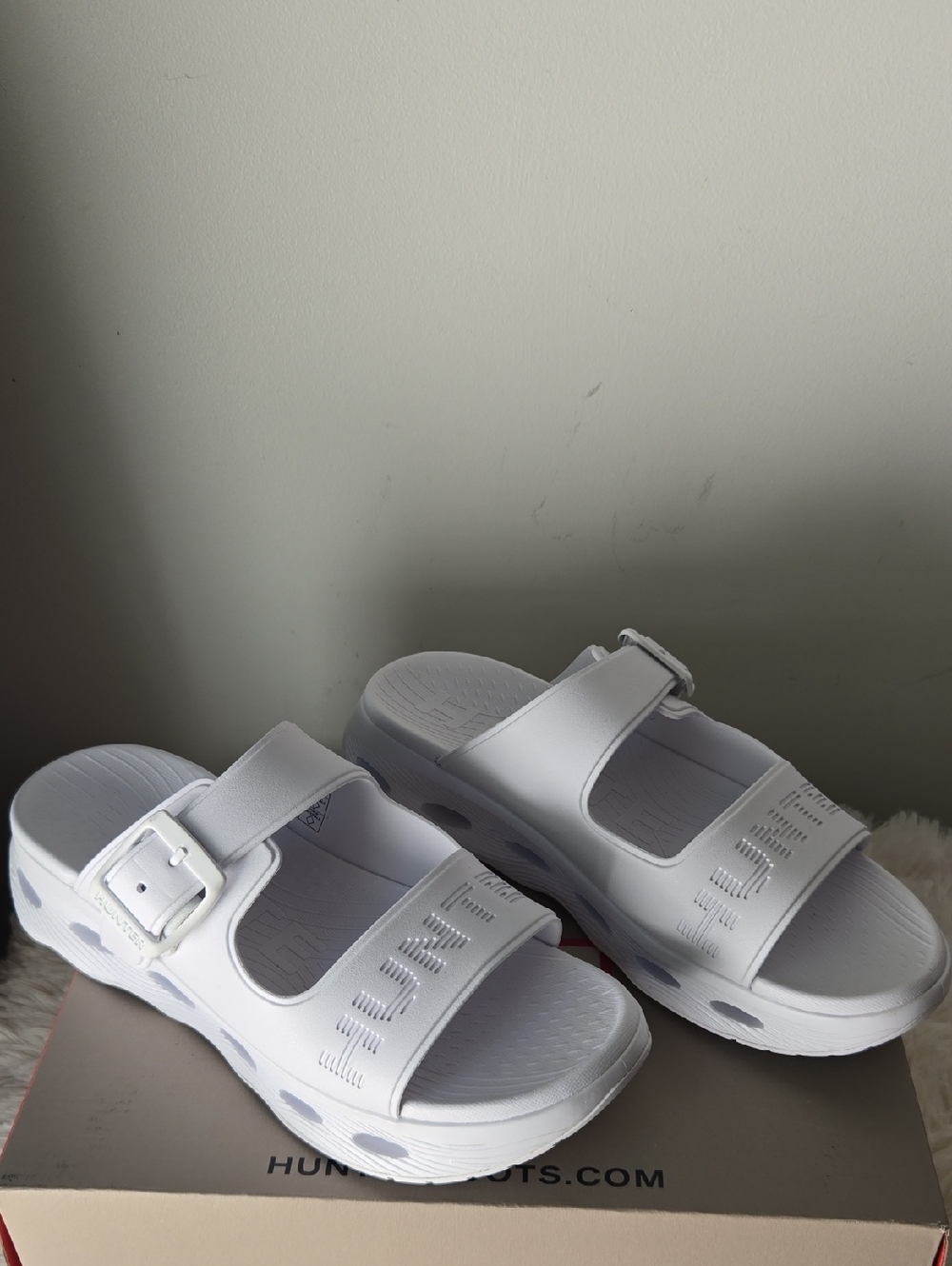 Hunter Greta Slide Sandals White Size US 11